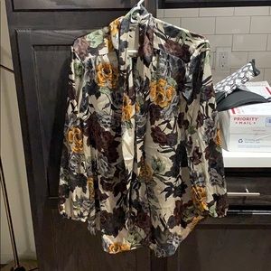 Zara satin print shirt